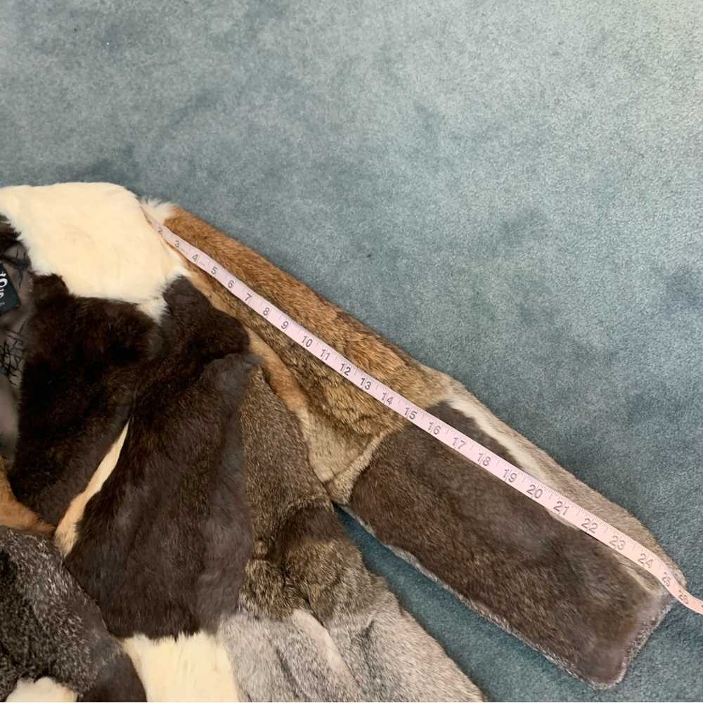 Genuine Rabbit Fur Patchwork Coat - Picture 10 of 10